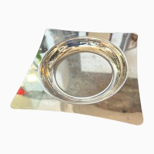 Vide Poche Mid-Century moderno bañado en plata de Pierre Cardin, años 80