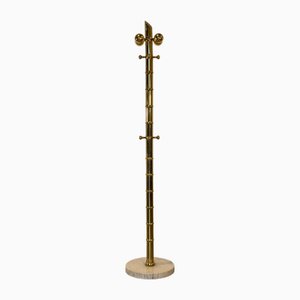 Floor Coat Rack in Brass and Faux Bamboo in the style of Maison Bagues, 1970s