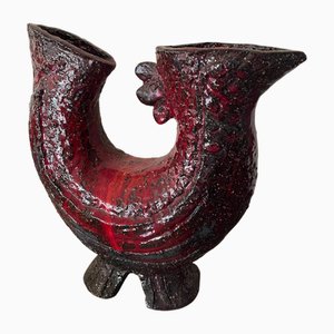 Red Ceramic Rooster, 1960s
