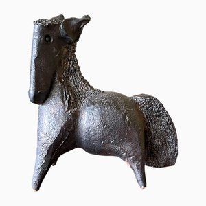 Jacques Pouchain, Skulptur, 1960er, Schwarz Glasierte Keramik
