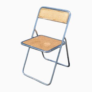 Folding Chair in Cane and Chromed Steel in the style of Castelli, 1970