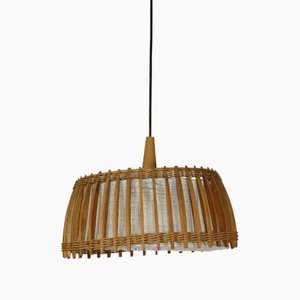 Lampada da soffitto design in teak, anni '70