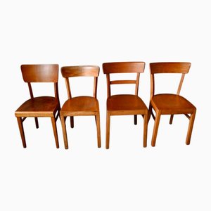 Chaises Antiques en Bois, Set de 4