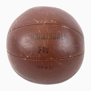 Medecine Ball Moderne Mid-Century en Cuir, Allemagne, 1950s