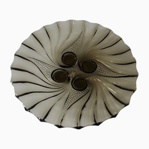 Plat Art Déco en Verre Fumé