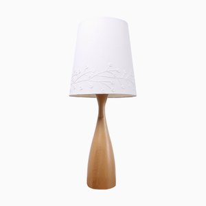 Lámpara de mesa de madera de abedul de Ikea, años 90