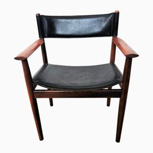 Fauteuil en Cuir par Kurt Østervig pour Sibast, 1950s