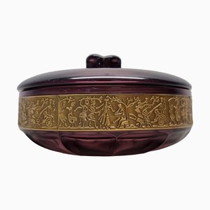 Bonbonnière Art Déco en Verre par Walther, 1930s
