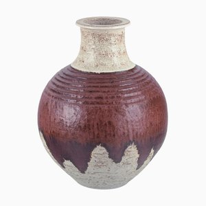 Ceramic Floor Vase with Flowing Glaze, 1970s