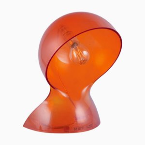 Lámpara de mesa Dalu de plástico naranja translúcido de Vico Magistretti para Artemide
