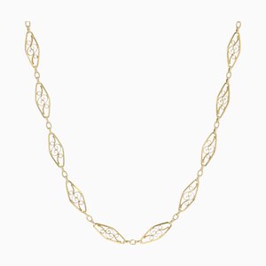Collier Chaîne Filigrane en Or Jaune 18 Carats, France, 1960s