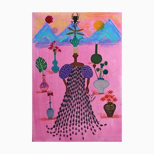 Kim Soo Young, Queen 30, 2025, Mixed Media auf Hanji-Papier