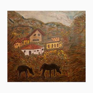 Dondi Schwartz, The Quiet Horses, Italien, 2025, Öl auf Leinwand
