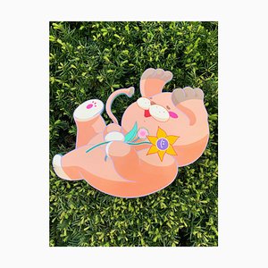 Kim Jandi, Happy Puppy Nanissi, 2025, Acryl auf Birke