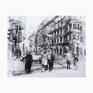 Irakli Chikovani, Wien, 2025, Acryl & Tusche auf Leinwand