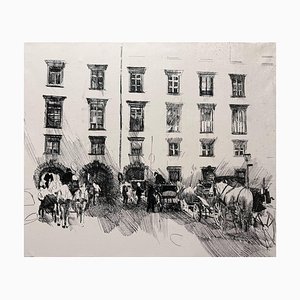 Irakli Chikovani, Viena, 2025, Acrílico y Tinta sobre Lienzo