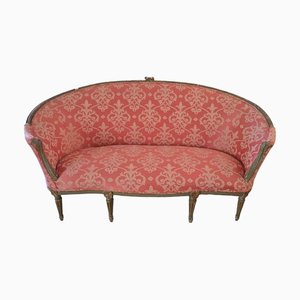Canapé Louis XVI 18ème Siècle en Bois Sculpté et Doré, 1780