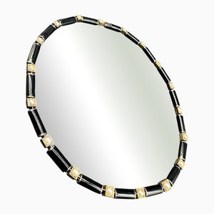Art Deco Halskette aus Emaille, Gold und kleinen Perlen, 1930er
