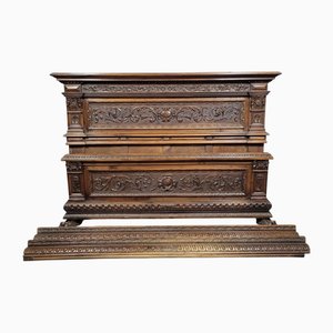 Renaissance Style Center Bed in Carved Walnut, 1850s