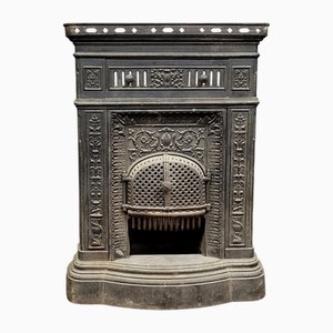 Napoleon III Cast Iron Fireplace Mantel or Front, 1880s