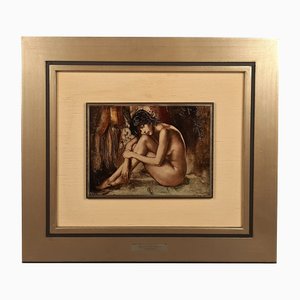 Meditations-Siebdruck auf 800 Silber von Romano Stefanelli, 1977