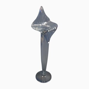 Moderne gerippte Glasvase von Parise Vetro, 1970er