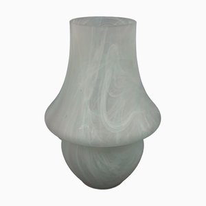 Lámpara de mesa hongo moderna de cristal de Murano en azul y blanco, años 70