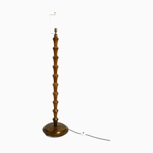 Large Floor Lamp in Dark Oak, Germany, 1930s