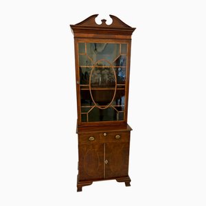 Antique Victorian Mahogany Inlaid Bookcase, 1880