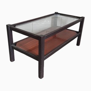 Modern Rectangular Coffee Table in Teak and Glass, Italy, 1960s