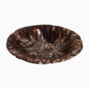 German Art Deco Brown Gradient Glazed Ceramic Fruit Bowl, 1930s