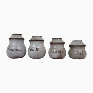 Pots à Épices Ratilly en Grès par J&N Pierlot, 1970s, Set de 4
