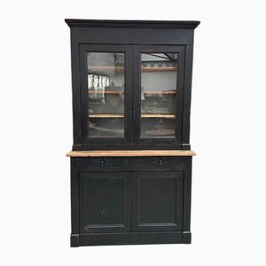 Solid Oak China Cabinet, Late 19th Century