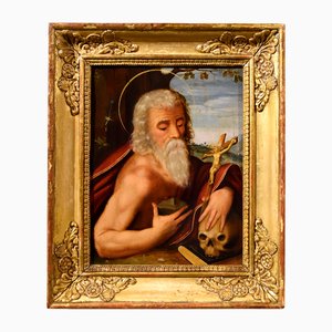 Kreis von Giuseppe Mazzuoli Detto Il Bastarolo, Hl. Hieronymus Mazzuoli, 16. Jh., Öl auf Kupfer