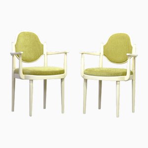 Set de Chaises Vintage en Velours Vert Amande par Hanno Von Gustedt pour Gebrüder Thonet, 1960s