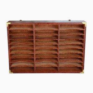 Vintage Wall Shelf in Wood and Gold Metal, 1980s