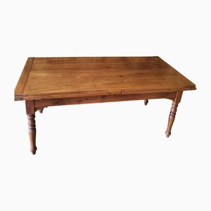 French Extending Cherry Farm Table, 1870