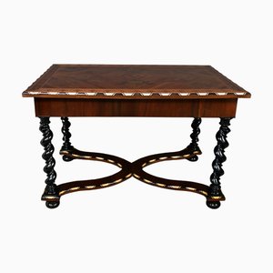 Table de Bureau Napoléon III en Marqueterie de Bois, Milieu du XIXe Siècle