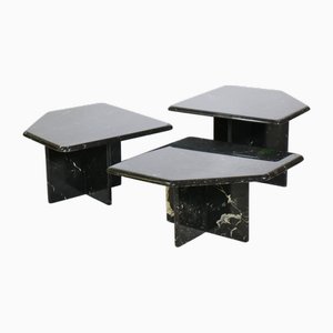 Tables d'Appoint Postmodernes en Marbre, Italie, 1990s, Set de 3