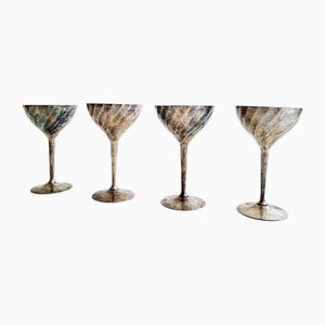Antike versilberte Eisbecher, 1930er, 4 . Set