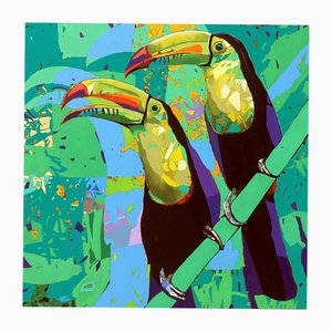 Rafal Gadowski, Toucans 18, 2025, Öl auf Leinwand