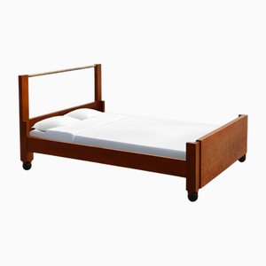 Art Nouveau Bed Frame in Oak with Copper attributed to De Coene, Belgium, 1905
