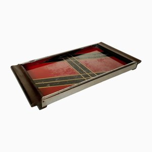 Bauhaus Geometric Pattern Cocktail Serving Tray, 1940s