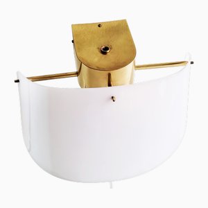 Mid-Century Moderne Wandlampe aus Acryl & Messing, 1950er