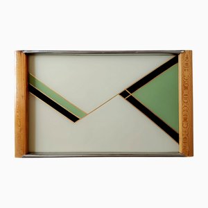 Bauhaus Geometric Pattern Cocktail Serving Tray, 1940s