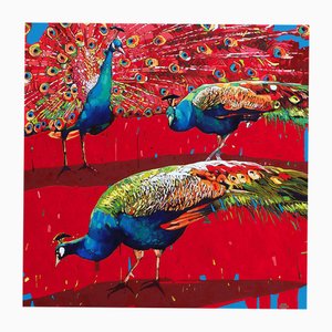Rafal Gadowski, Peacocks 36, 2025, Öl auf Leinwand