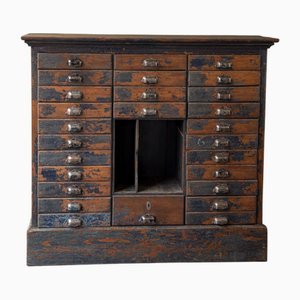 Cassettiera vintage in legno, anni '40