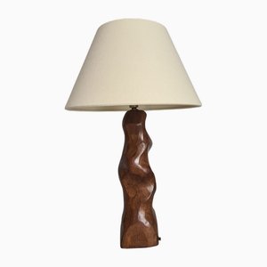 Mid-Century Brutalist Elm Stump Lamp, France, 1960s