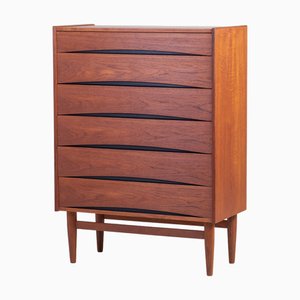 Cassettiera in teak a 6 cassetti in stile Arne Vodder, anni '60