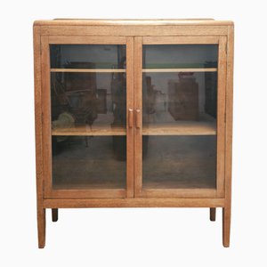 Vintage Glazed Oak Display Cabinet